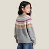 Girls Retro Fair Isle Crew Neck Knit Sweater