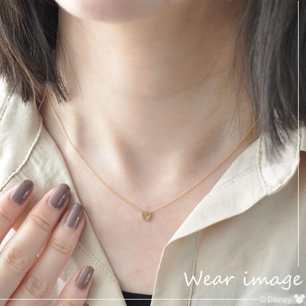 Mickey-Anhänger-Halskette, rund, Platte, 18 Karat Gelbgold, Geschenk, Belohnung, Jahrestag, Geburtstag, Weihnachten, GPCDS20204 [Disney]