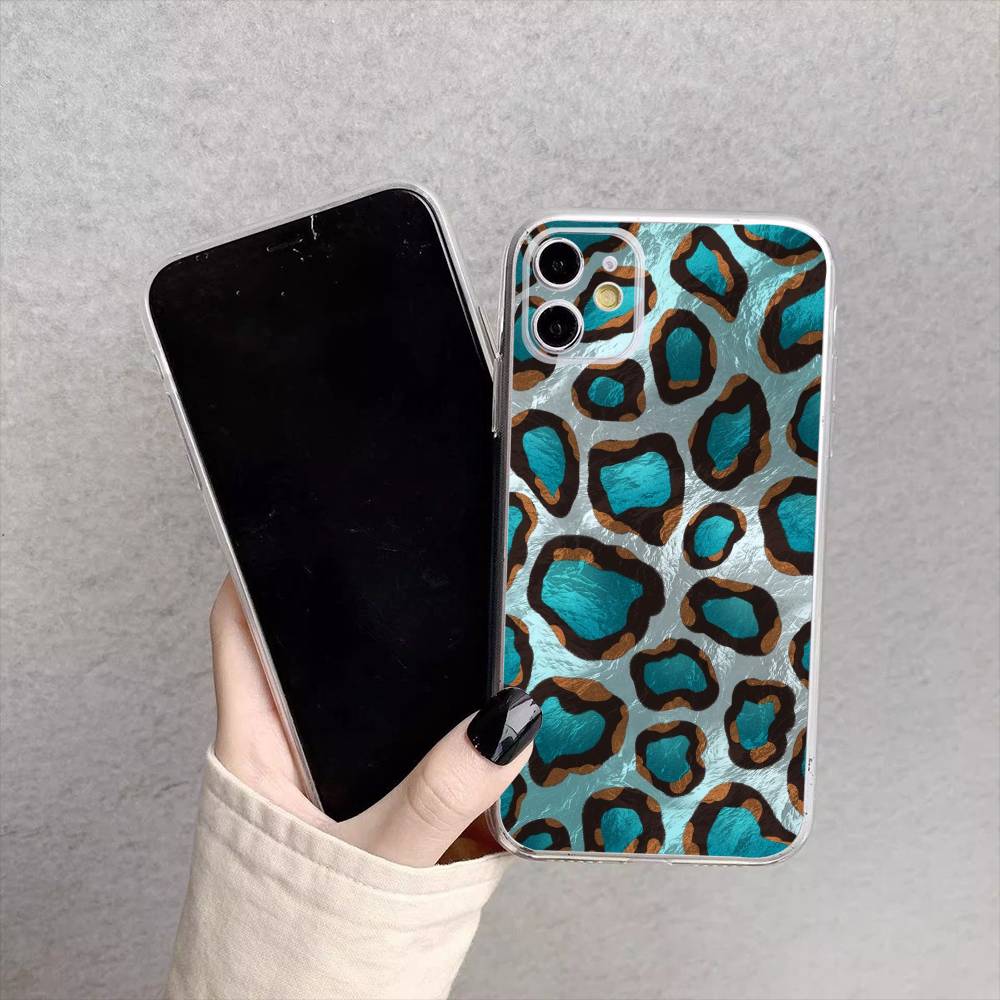 Fashion Tiger Leopard Print Phone Case For iPhone17,16,15,14,13,12,11 Plus,Pro Max Soft Transparent Cover iPhone14ProMax