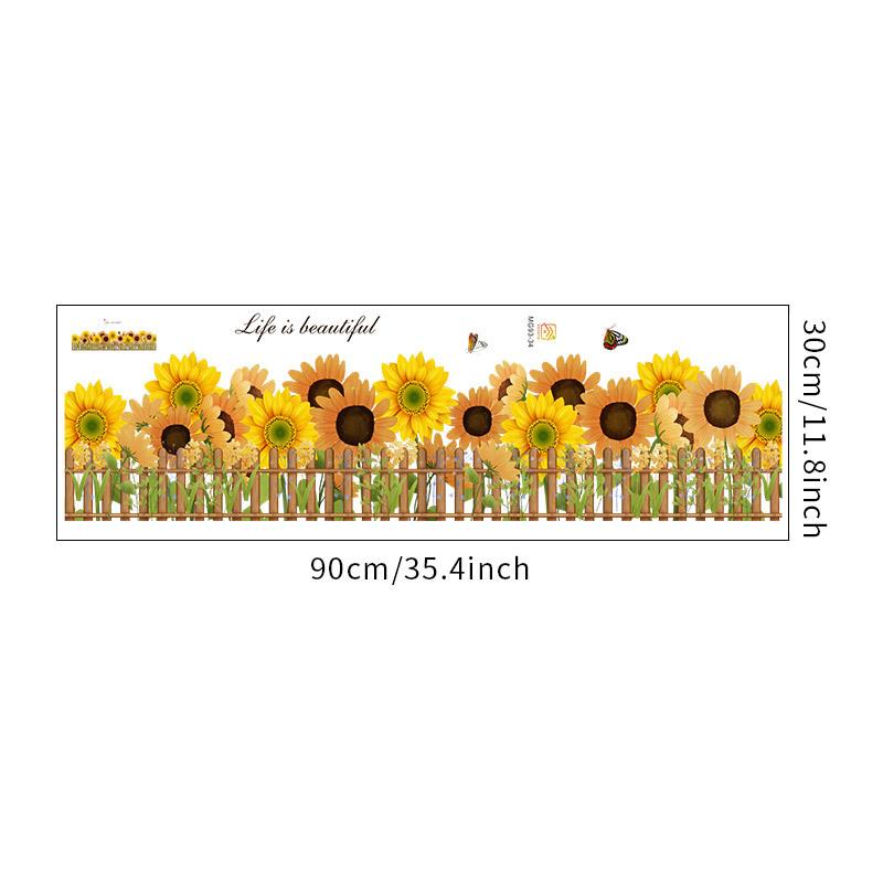 

Сад Бабочка Подсолнух Наклейки на плинтус Стены Детская Комната Детский Сад Угловое Украшение