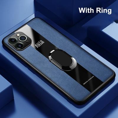 Luksusa PU ādas gredzenu statīvs Hoder mīksta rāmja telefona maciņš iPhone 13 12 11 Pro Max pilnas kameras objektīva triecienizturīgs aizsargapvalks tālrunim Iphone 13 12 Mini 8