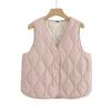 Crew neck quilted warm windproof vest down cotton vest cotton top warm jacket new autumn and winter