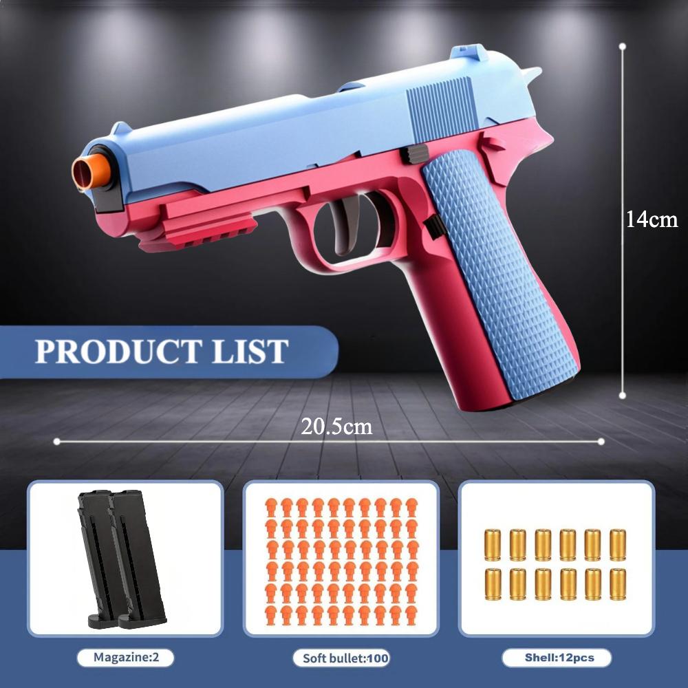 Children Launcher Toy Gun Shell Ejection Soft Bullet Gun Can Be Fired Gun Outdoor CS Weapon S Pistol Toy Game Christmas Gift