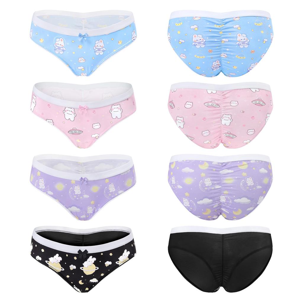 [LittleForBig] Women's Underwear [Maboroshi Galaxy] Smooth and Silky Mesh Panties, Set of 4, Size L