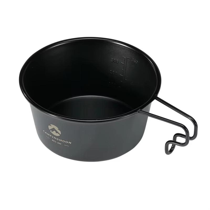CAMPINGMOON Outdoor Titanium Coating Bowl for Picnic 450ml Handle 304 Stainless Steel Outdoor Camping Cookware
