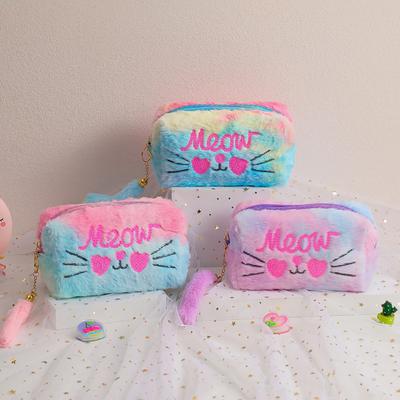 קלמר Kawaii Cat בפלאש נרתיק עיפרון נוח לאחסון מכתבים לסטודנטים מטיילים