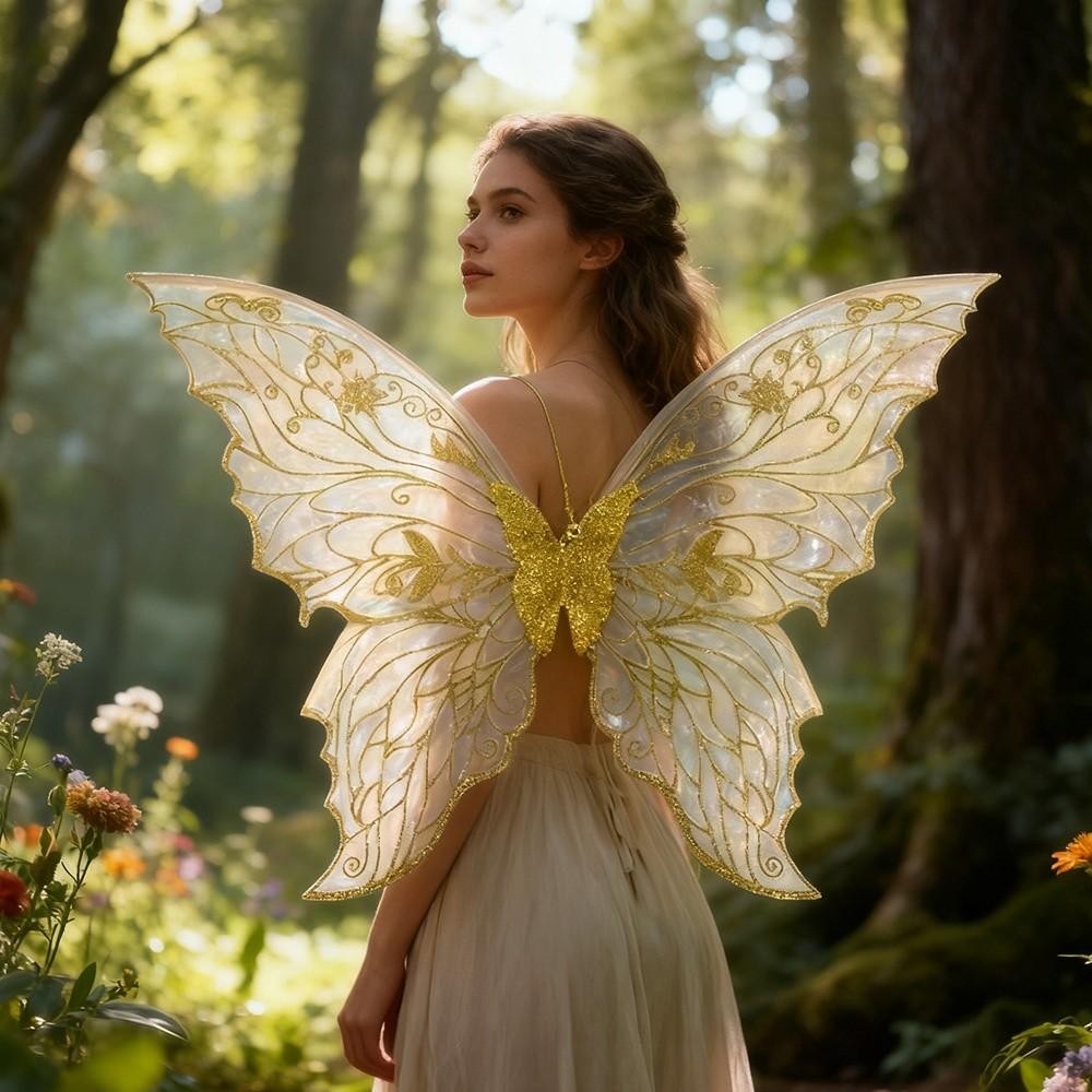 Funny Princess Angel Wing Fairy Wings Sparkling Dress UP Angel Wings Organza Elf Cosplay Wing for Women Girls