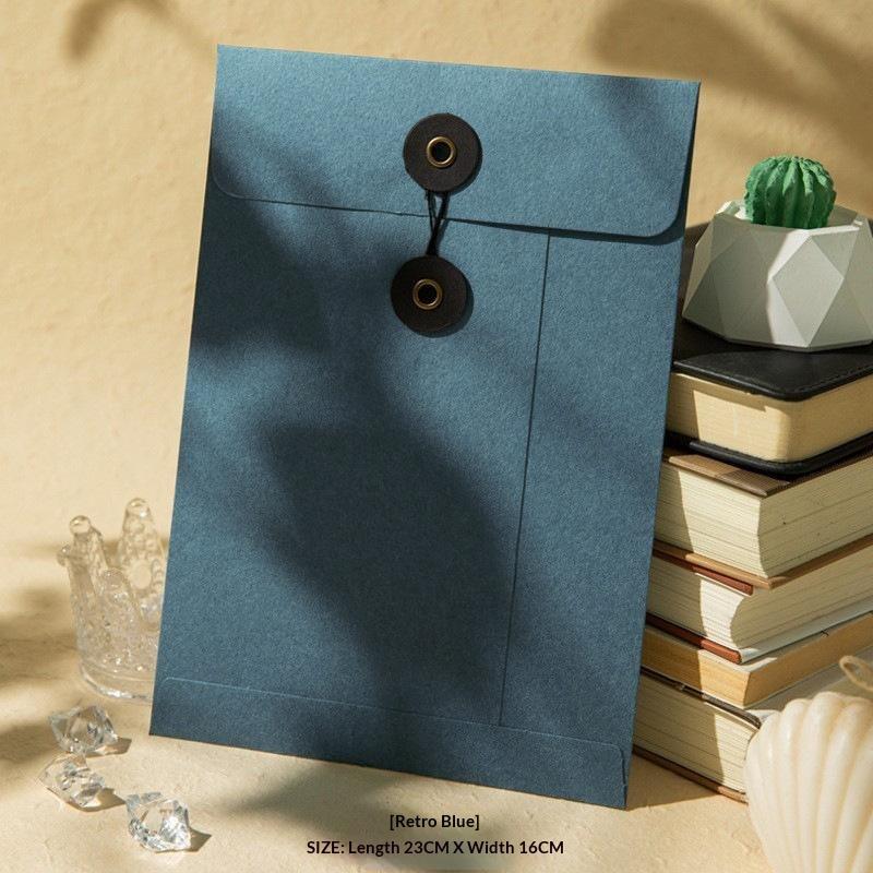 A5 Kraft Paper Vintage String Tie Envelopes Tear Resistant for Bridal Shower Invitation Card Small Gift Packaging
