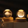 3D Galaxy Crystal Ball Moon Galaxy Crystal Ball Desktop Ornaments Warm Light Touch Charging Decoration Birthday Gift