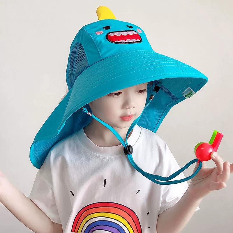 Kids' UV Protection Wide Brim Sun Hat - Breathable Summer Bucket Hat for Boys & Girls