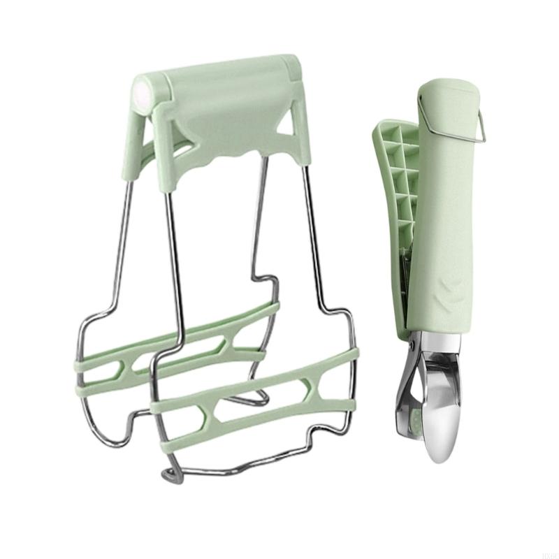 Pack of 2 Nordic Heat Resistant Tongs Set Silicones Grips Nonrust Steel Materials for Safe Cooking Handling HX6C зелёный