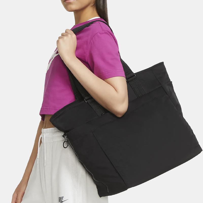 Nike One Luxe Large Capacity Training Small Logo Fabric Tote Bag Shopping Bag Gym Bag Yoga Bag Shoulder Bag Unisex Tote Bag Black CV0058-010