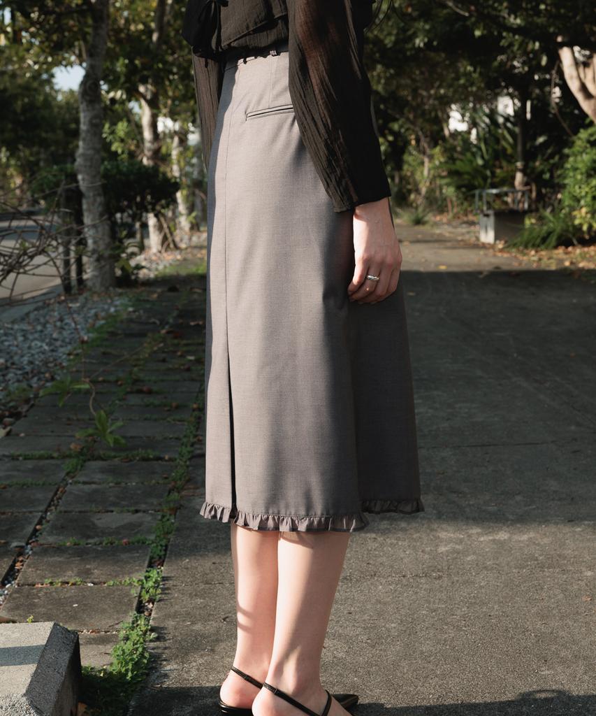 DEHEVE Strap Point Frill Skirt [Gray]