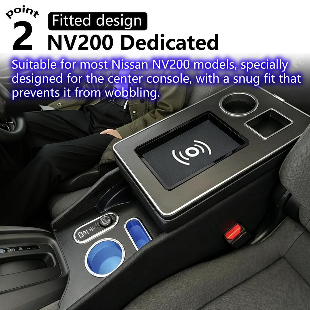 Nissan NV200 Right-Hand Drive Armrest Box: Central Console Storage with No Drill Installation