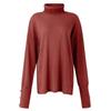 Women's Turtleneck Top Loose Pullover Button Up Long Sleeve Color Knit Bottoming Shirt