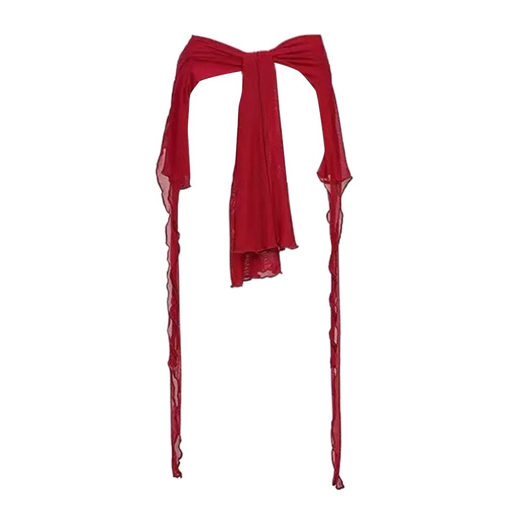 See Through Jazz Dance Scarf Streetwear Y2K Belt Jeans Pants Decor Waistband