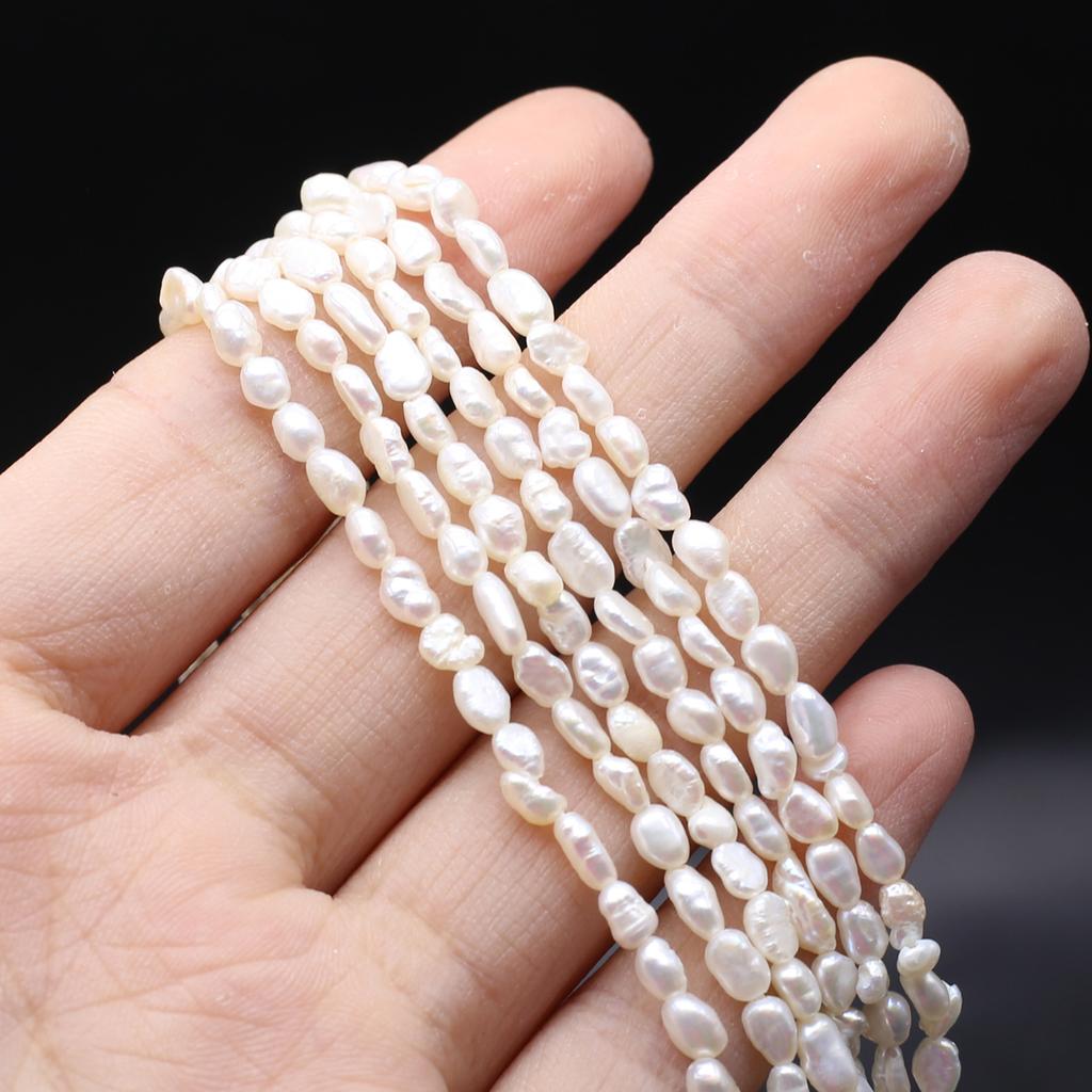1String, Luxury Natural Freshwater Pearls, 2-3mm, White Nugget Pearl Beads for Jewelry Making DIY Crafts, Wedding Gift for Women, 36cm