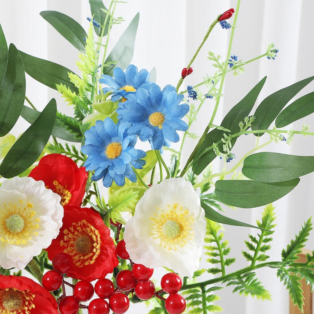 

Red, White, And Blue Silk Floral Stems Patriotic Floral Accents For Events Artificial Flowers Berry And Eucalyptus Accents China Mainland