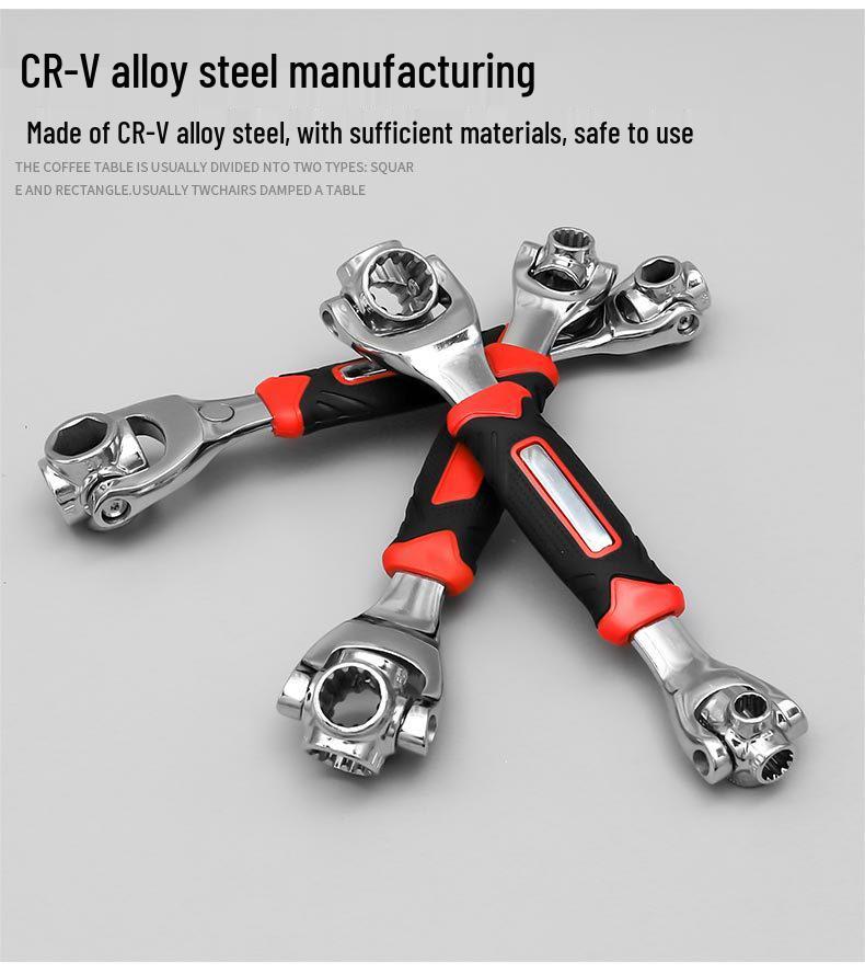 52-in-1 Multi-purpose Universal Socket Wrench Set with 360° Rotating Heads, 8 Pcs