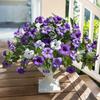 Artificial Flowers for Outdoors  1PCS Spring Faux Morning Glory Look Real Silk Flowers for Outside Planter UV Resistant Fake Flowers