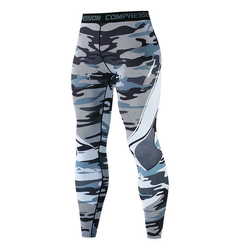 Collants de fitness à séchage rapide pour hommes - Pantalons de yoga et de course à pied à imprimé numérique