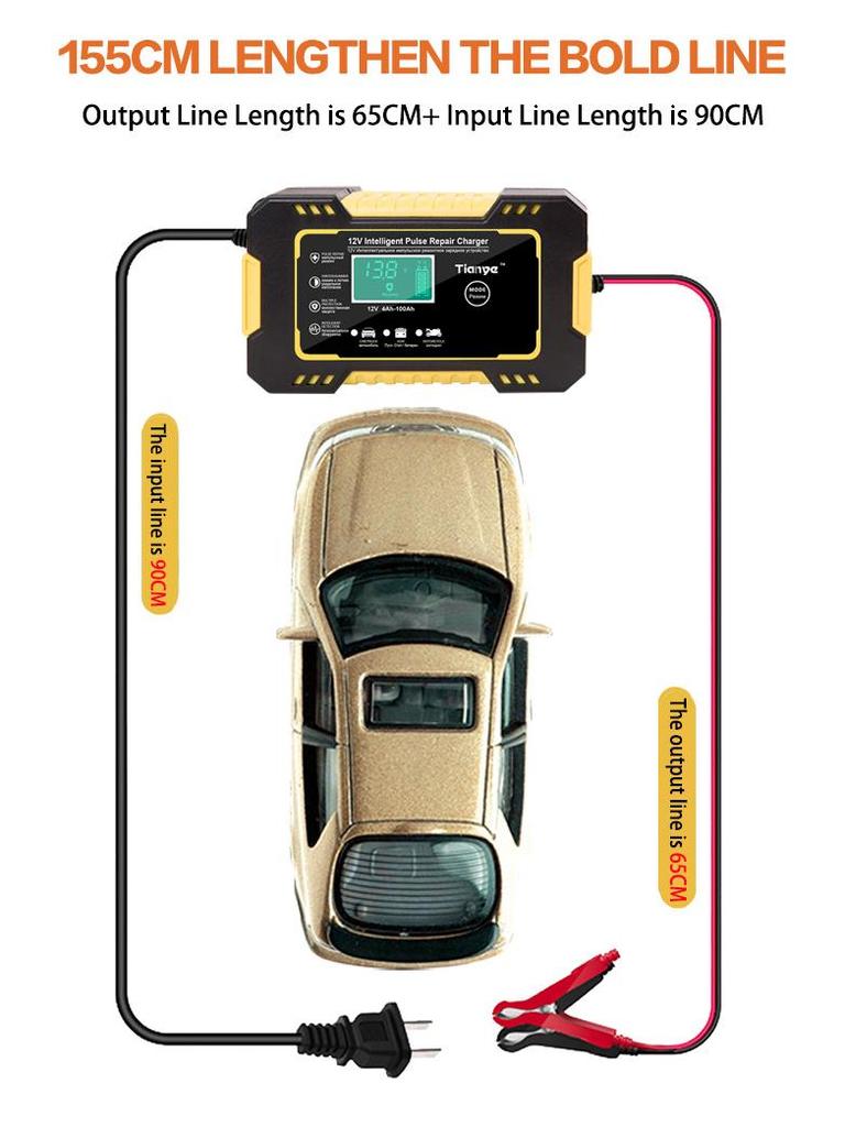 12V 6A Car and Motorcycle Battery Charger