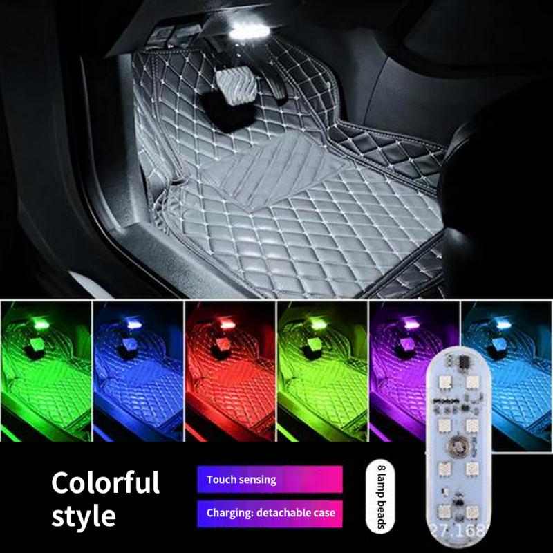 Car Interior Light LED Car Proof Touch Flash Light Door Magnet Touch Light USB Chargeable Battery Car Motorhome Ceiling Lamps