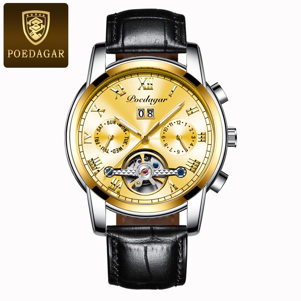 TikTok Trending Men's Automatic Waterproof Stainless Steel Luminous Skeleton Watch