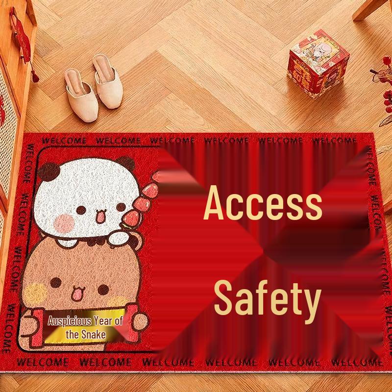

Festive Good Luck Non-Slip Silk Doormat: Entrance Hall Mud Scraper, Stain-Resistant & Cuttable. 40*60cm