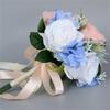 Wedding Artificial Blue Pink Flower Bouquet Supplies for Wedding Engagement Prop