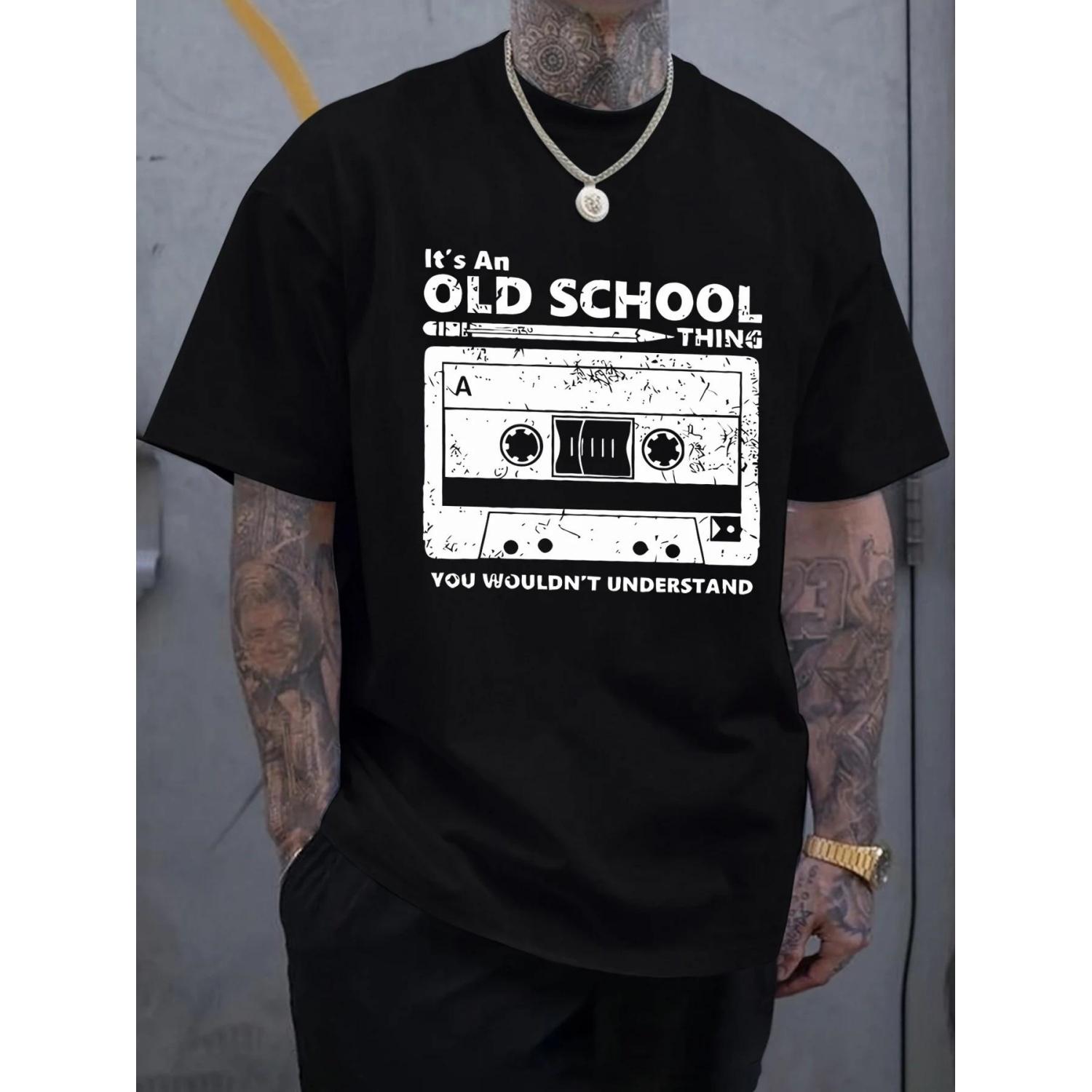 

Mens Printed TShirt 100 Cotton Vintage Style Sportive Casual LooseFitting Comfortable TShirt XXXXXL чорний