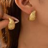 French Minimalist Diamond-Inlaid Gold-Plated Stud Earrings: Elegant, Versatile, High-End Women's Fashion
