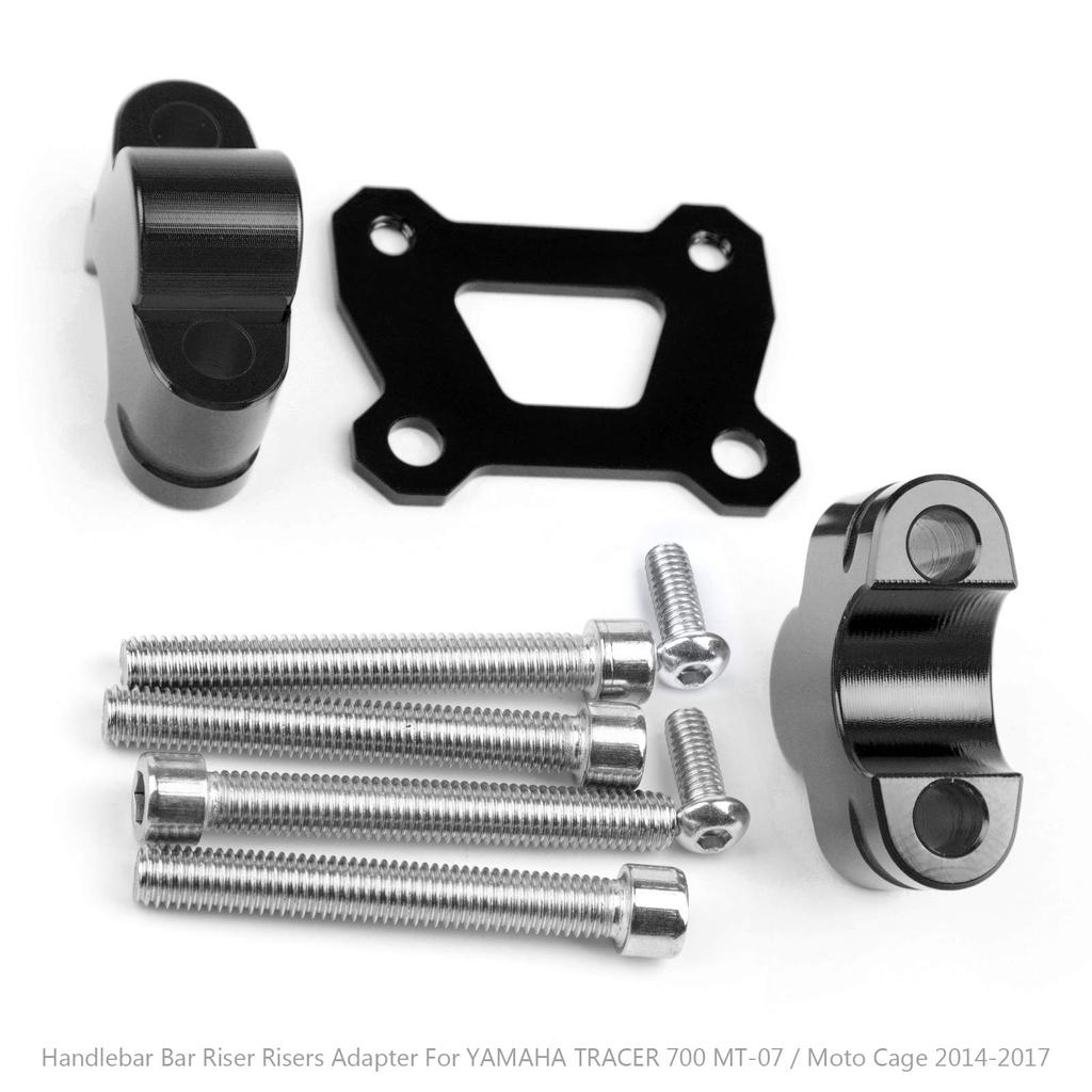 Artudatech Handlebar Riser 25mm Riser Black for Yamaha Tracer 700 MT07 Moto Cage 2014-2018