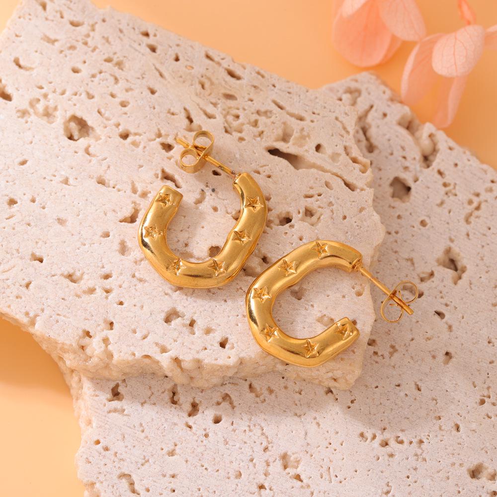 

Retro High-End European & American Stainless Steel Women s Hydraulic Earrings