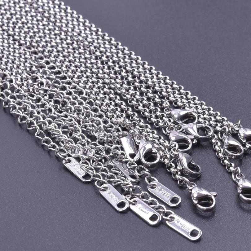 1/10pcs/Lot Silver Color Snake/Beads Chain Necklace Stainless Steel Chains For Women Men Accessories DIY Jewelry Making Choker