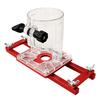 Bază Ghidaj Router pentru Prelucrarea Lemnului cu Cadru cu Șine Auto-Centrare, Corp Ghidaj Transparent și Router Mic de Finisaj de 65mm pentru Sarcini de Canelare în Mobilier Utilizare