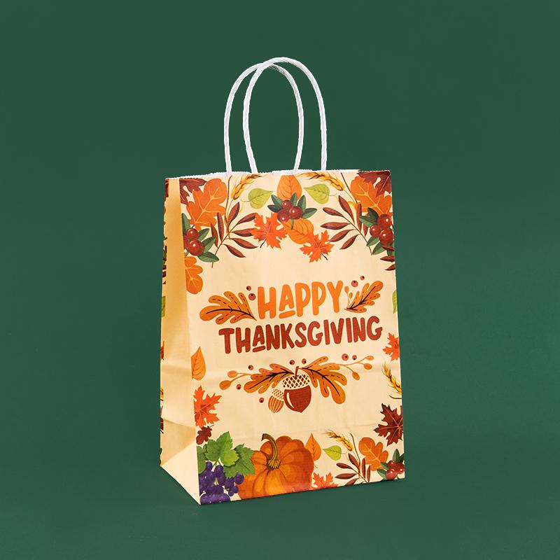 StoBag Thanksgiving Eco-Friendly Kraft Paper Tote Gifts Bags for packing Goodies Presents Candy Perfect for Parties 12/30pcs