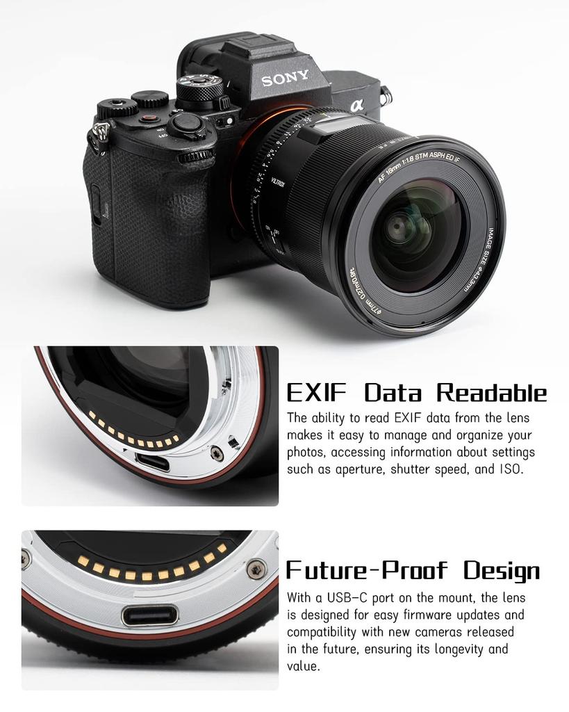 Viltrox AF 16mm Pro FE Camera Lens Ultra Wide Angle Auto Focus with LCD Screen Full Size Compatible with Sony Mirrorless Camera Alpha a7 a7II a7III