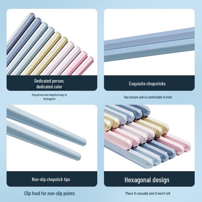 Cooker King Colorful Antibacterial Alloy Chopsticks Set