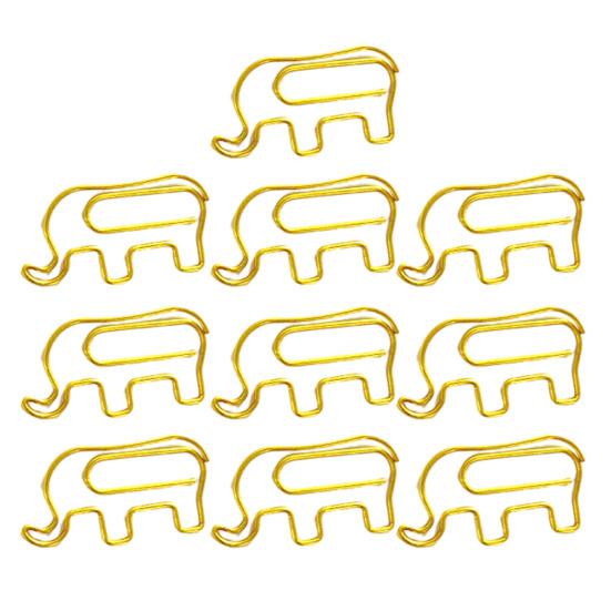 10Pcs Christmas Paper Clips Colorful Elephant Design Non-bending Paper Clips Office School Desk Organizing Cards Document Fasteners