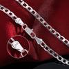 Men's 925 Sterling Silver Necklace 2/4/6/8/10/12MM 40-75cm Chain Lobster Clasp Man And Women Engagement Jewelry