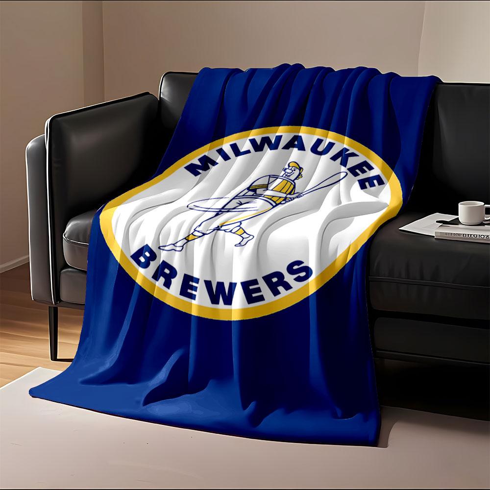 Milwaukee Brewers Logo Blanket Print Blanket Soft and Cozy Perfect for the Living Room Bed Sofa or a Nap,gift
