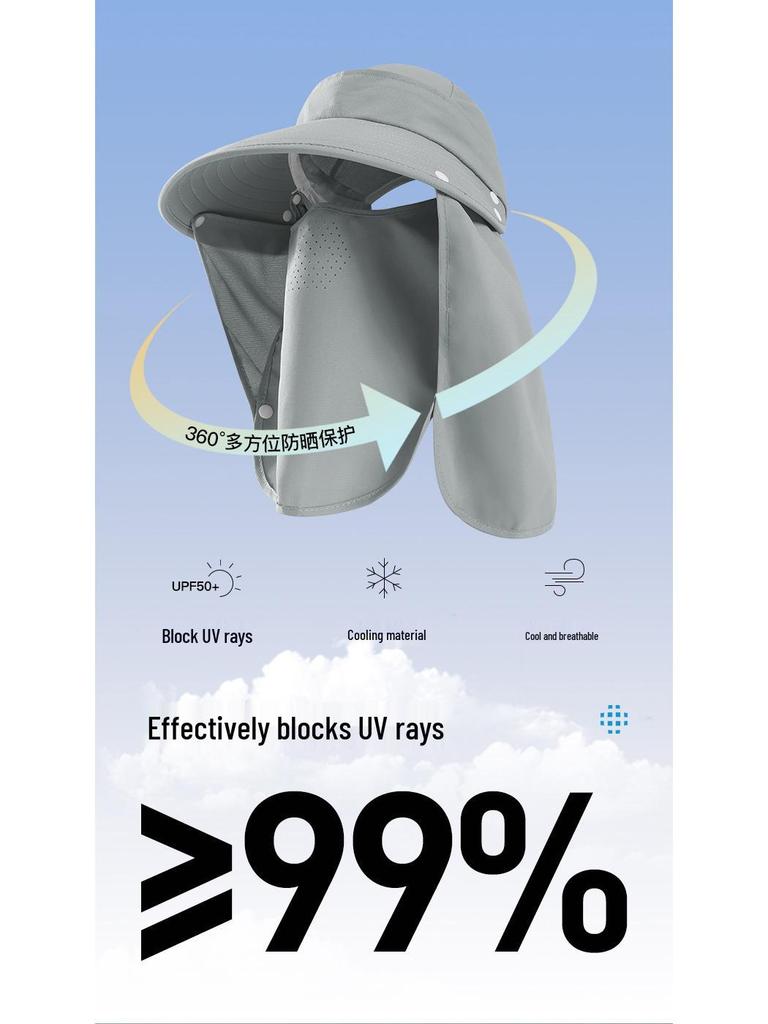 Unisex Summer Fishing Hat with Large Brim and Detachable Top