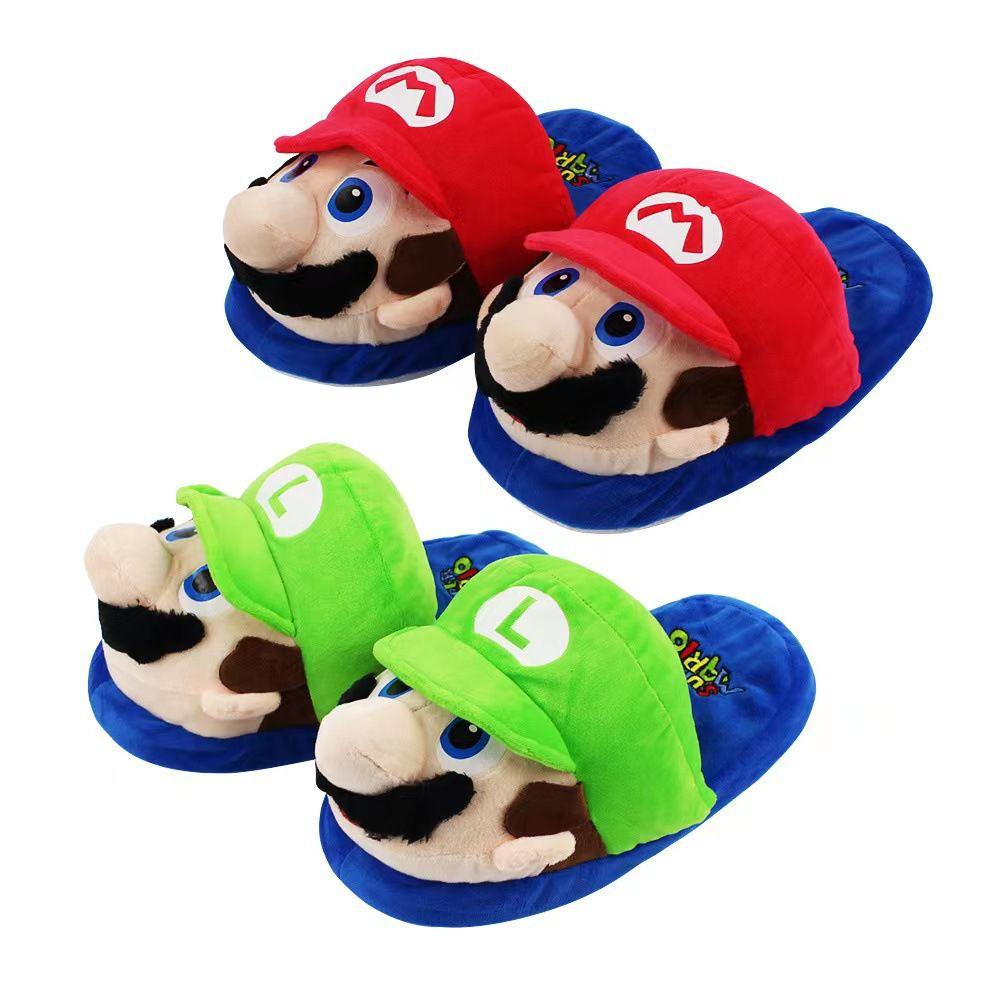 Super Mario Winter Warm Plush Men's Loafer Shoes Non-slip Comfy
