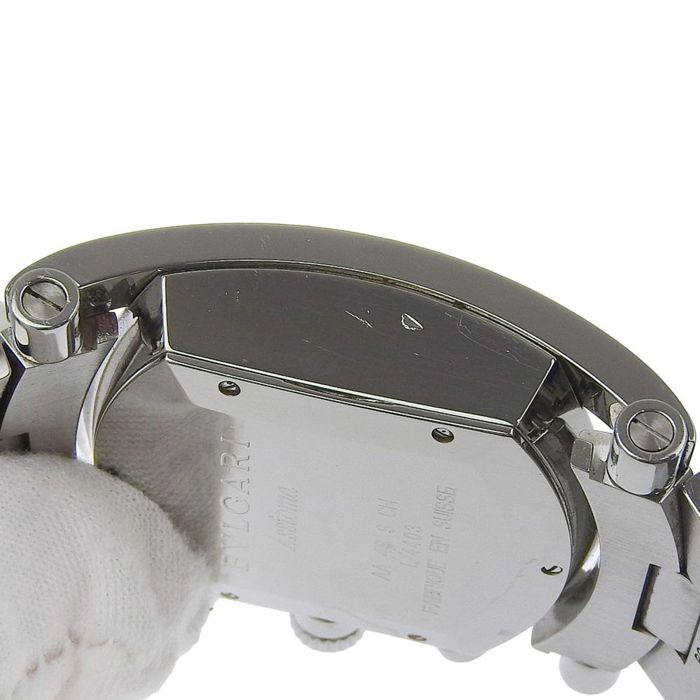 BVLGARI Assioma Watches AA48SCH Silver blackDial Stainless Steel Mechanical Automatic Chronograph mens Used