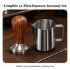 9 Pieces Espresso Accessories Kit Rust-Proof Milk Foaming Pitcher with Stencils