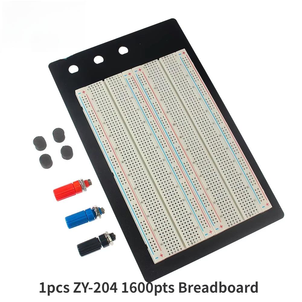 ZY-204 1600pts Breadboard with Dupont Wire Cable Set, 20cm 20/40Pin Male To Male Dupont Wire Breadboard DIY Electronic Kit