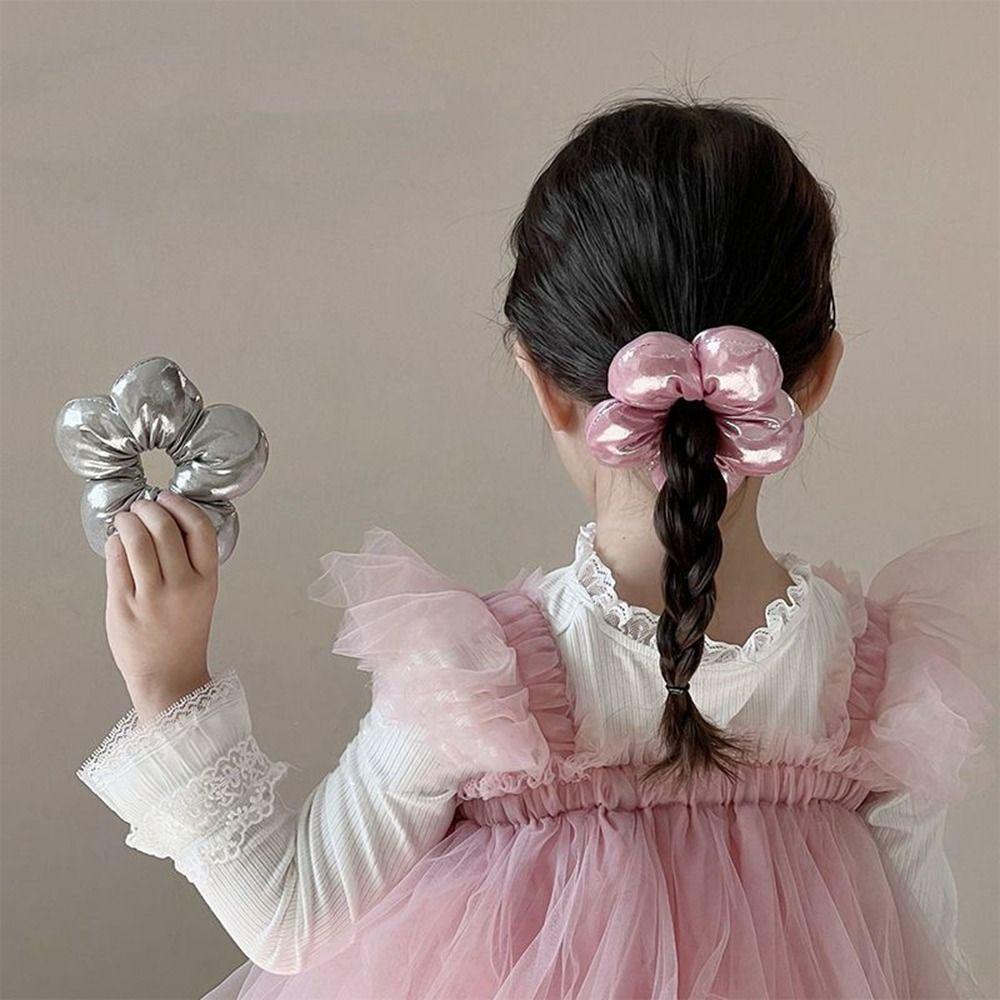 Cotton Filled Large Hair Scrunchies Sponge Elastic Hair Rope Children's Flower Scrunchies  Daily
