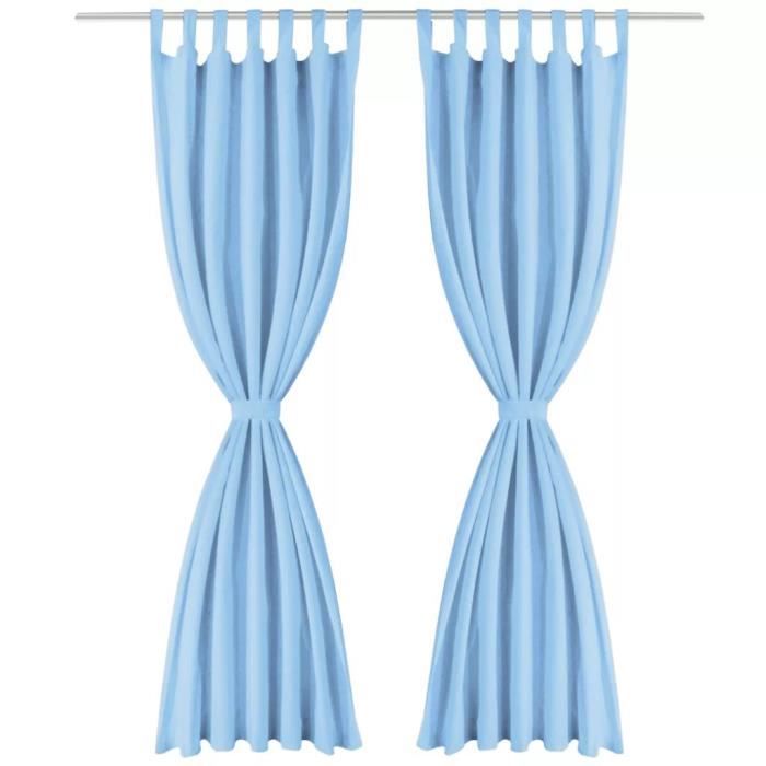 Rideau occultant - vidaXL - Turquoise - 140 x 175 cm - 2 pcs - Micro-satin