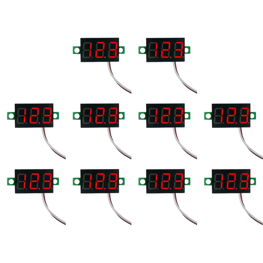 2 Wires Digital Voltmeter LED Screen Meter DC 2.5V-40V Digital Voltage Tester Pressure Measurement Power Voltage Detector Tool